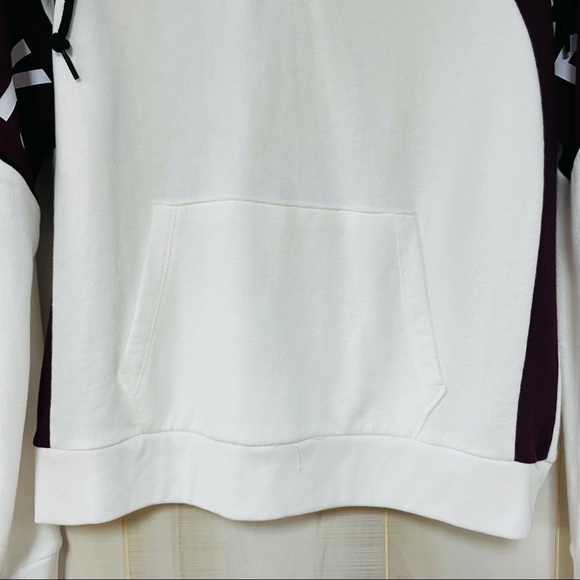 VS Pink Logo Maroon White 1/4 Zip Sweatshirt L - Picture 4 of 8